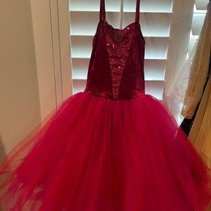 all red velvet dance costume!